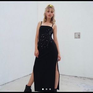 super cute VINTAGE black dress with a star design